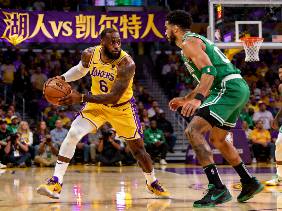 NBA总决赛湖人凯尔特人第五场关键战，詹姆斯与塔图姆对位