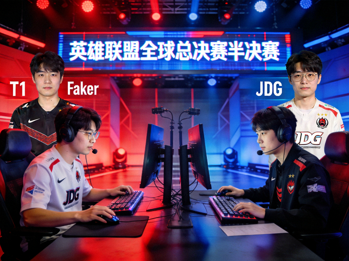 T1与JDG英雄联盟全球总决赛半决赛，Faker率队冲击冠军